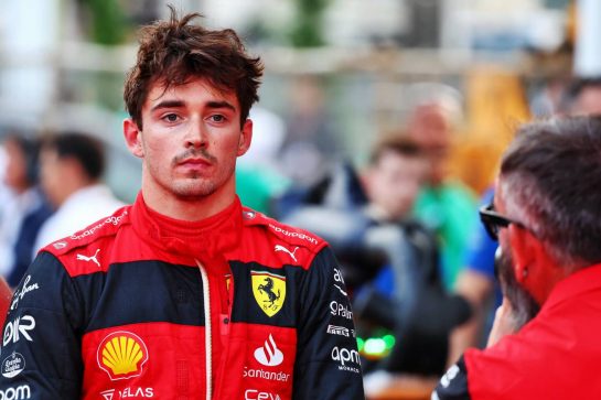 Pole sitter Charles Leclerc (MON) Ferrari in qualifying parc ferme.
11.06.2022. Formula 1 World Championship, Rd 8, Azerbaijan Grand Prix, Baku Street Circuit, Azerbaijan, Qualifying Day.
- www.xpbimages.com, EMail: requests@xpbimages.com © Copyright: Batchelor / XPB Images