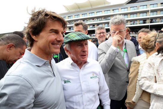 (L to R): Tom Cruise (USA) Actor with Jackie Stewart (GBR) on the grid.
03.07.2022. Formula 1 World Championship, Rd 10, British Grand Prix, Silverstone, England, Race Day.
 - www.xpbimages.com, EMail: requests@xpbimages.com © Copyright: Coates / XPB Images