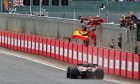 Race winner Carlos Sainz Jr (ESP) Ferrari F1-75 passes his team mate at the end of the race. 03.07.2022. Formula 1 World Championship, Rd 10, British Grand Prix, Silverstone, England, Race