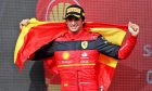 Race winner Carlos Sainz Jr (ESP) Ferrari celebrates on the podium. 03.07.2022. Formula 1 World Championship, Rd 10, British Grand Prix, Silverstone, England, Race