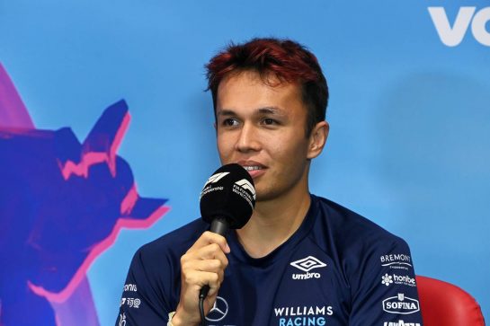 Alexander Albon (THA) Williams Racing in the FIA Press Conference.
07.07.2022. Formula 1 World Championship, Rd 11, Austrian Grand Prix, Spielberg, Austria, Preparation Day.
- www.xpbimages.com, EMail: requests@xpbimages.com © Copyright: XPB Images
