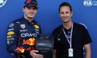 Max Verstappen (NLD) Red Bull Racing RB18 with Mathias Lauda (AUT) Servus TV Presenter. 08.07.2022. Formula 1 World Championship, Rd 11, Austrian Grand Prix, Spielberg, Austria, Qualifying