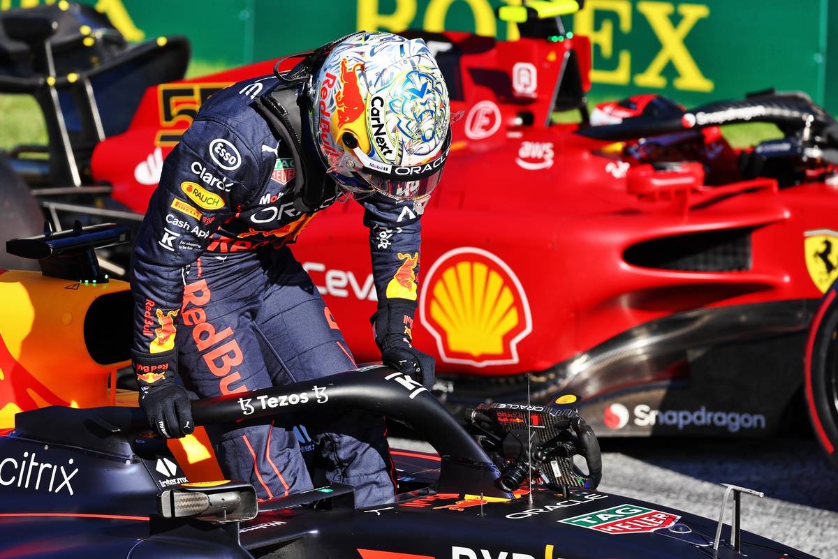 Max Verstappen (NLD) Red Bull Racing RB18 in qualifying parc ferme. 08.07.2022. Formula 1 World Championship, Rd 11, Austrian Grand Prix, Spielberg, Austria, Qualifying