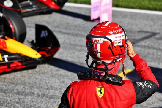 Charles Leclerc (MON) Ferrari in qualifying parc ferme.
08.07.2022. Formula 1 World Championship, Rd 11, Austrian Grand Prix, Spielberg, Austria, Qualifying Day.
- www.xpbimages.com, EMail: requests@xpbimages.com © Copyright: Batchelor / XPB Images