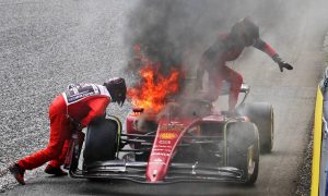 Carlos Sainz Jr (ESP) retired from the race with his Ferrari F1-75 on fire. 10.07.2022. Formula 1 World Championship, Rd 11, Austrian Grand Prix, Spielberg, Austria, Race