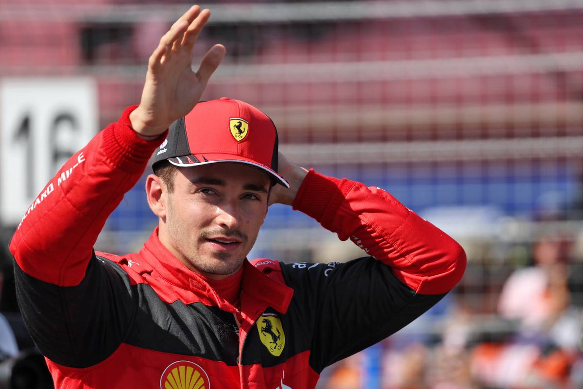 Charles Leclerc (MON) Ferrari celebrates his pole position in qualifying parc ferme. 23.07.2022. Formula 1 World Championship, Rd 12, French Grand Prix, Paul Ricard, France, Qualifying