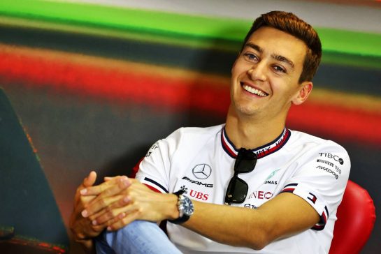 George Russell (GBR) Mercedes AMG F1 in the FIA Press Conference.
28.07.2022. Formula 1 World Championship, Rd 13, Hungarian Grand Prix, Budapest, Hungary, Preparation Day.
- www.xpbimages.com, EMail: requests@xpbimages.com © Copyright: Charniaux / XPB Images