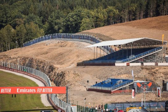 Circuit atmosphere - grandstands.
25.08.2022. Formula 1 World Championship, Rd 14, Belgian Grand Prix, Spa Francorchamps, Belgium, Preparation Day.
- www.xpbimages.com, EMail: requests@xpbimages.com © Copyright: Bearne / XPB Images