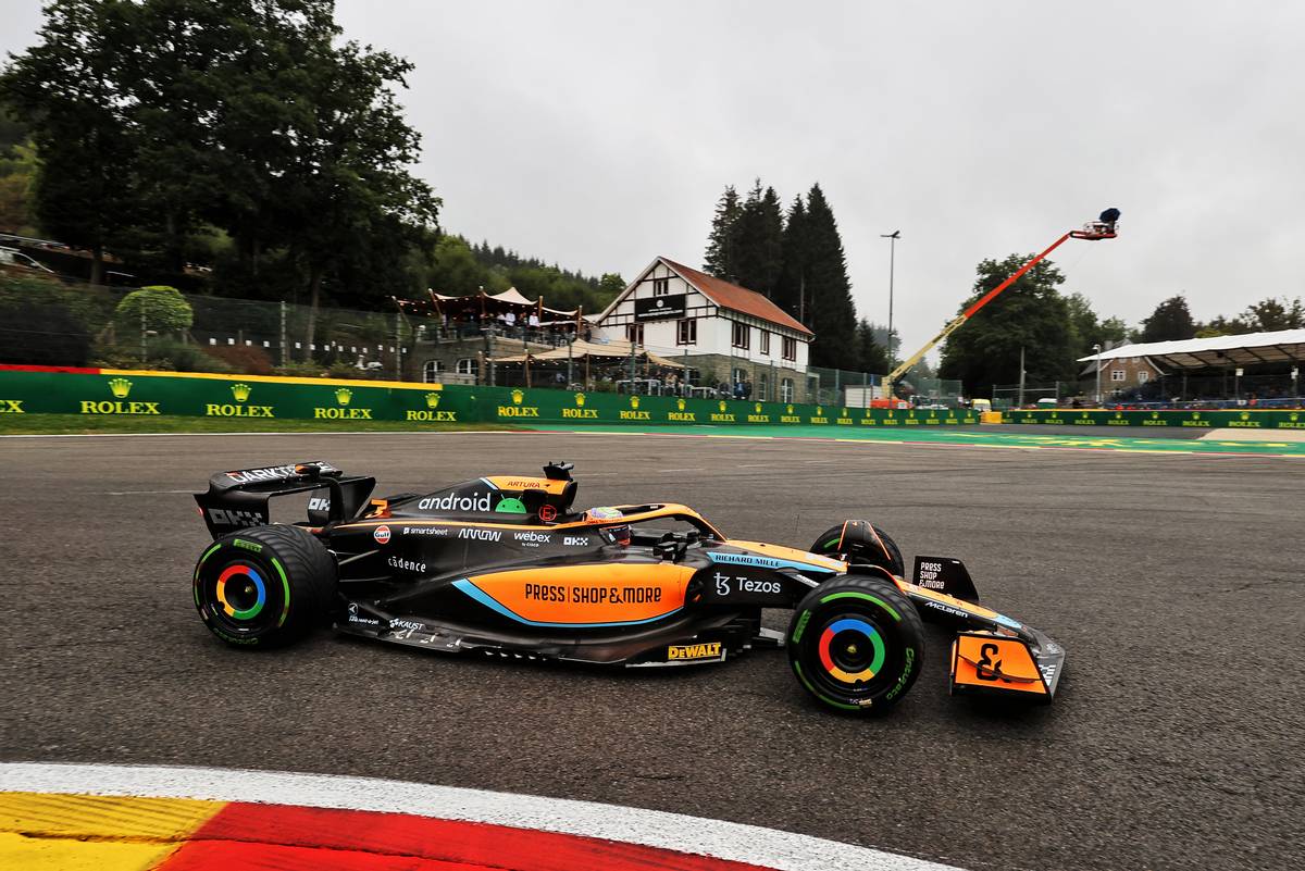 Daniel Ricciardo (AUS) McLaren MCL36. 26.08.2022. Formula 1 World Championship, Rd 14, Belgian Grand Prix, Spa Francorchamps, Belgium, Practice