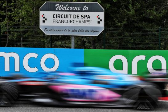 Fernando Alonso (ESP) Alpine F1 Team A522.
27.08.2022. Formula 1 World Championship, Rd 14, Belgian Grand Prix, Spa Francorchamps, Belgium, Qualifying Day.
- www.xpbimages.com, EMail: requests@xpbimages.com © Copyright: Coates / XPB Images