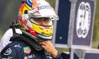 Sergio Perez (MEX) Red Bull Racing in qualifying parc ferme. 27.08.2022. Formula 1 World Championship, Rd 14, Belgian Grand Prix, Spa Francorchamps, Belgium, Qualifying