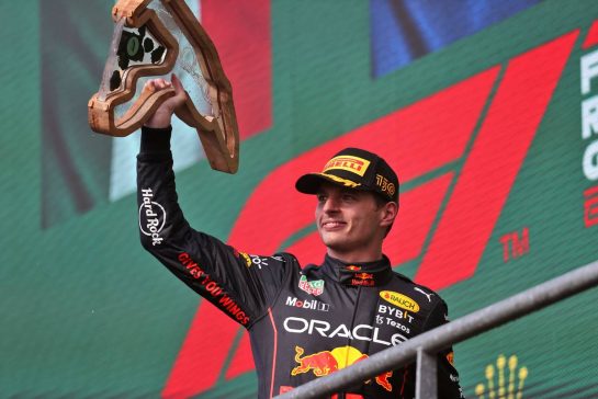 Race winner Max Verstappen (NLD) Red Bull Racing celebrates on the podium.
28.08.2022. Formula 1 World Championship, Rd 14, Belgian Grand Prix, Spa Francorchamps, Belgium, Race Day.
- www.xpbimages.com, EMail: requests@xpbimages.com © Copyright: Moy / XPB Images