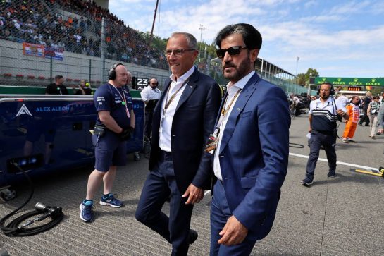(L to R): Stefano Domenicali (ITA) Formula One President and CEO with Mohammed Bin Sulayem (UAE) FIA President on the grid.
28.08.2022. Formula 1 World Championship, Rd 14, Belgian Grand Prix, Spa Francorchamps, Belgium, Race Day.
- www.xpbimages.com, EMail: requests@xpbimages.com © Copyright: Moy / XPB Images