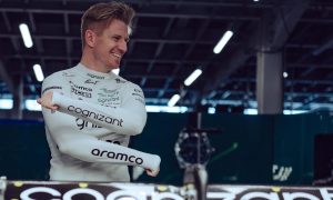 Hulkenberg in action with Aston Martin in Budapest