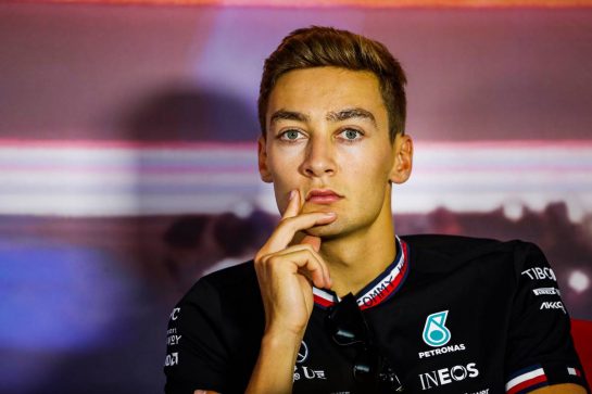 George Russell (GBR) Mercedes AMG F1 in the FIA Press Conference.
01.09.2022. Formula 1 World Championship, Rd 14, Dutch Grand Prix, Zandvoort, Netherlands, Preparation Day.
- www.xpbimages.com, EMail: requests@xpbimages.com © Copyright: XPB Images