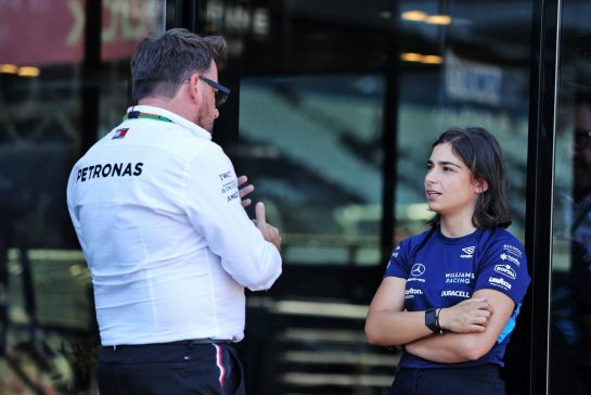 (L to R): Gwen Lagrue, Head of Mercedes AMG Driver Development with Jamie Chadwick (GBR) Williams Racing Development Driver.
01.09.2022. Formula 1 World Championship, Rd 14, Dutch Grand Prix, Zandvoort, Netherlands, Preparation Day.
- www.xpbimages.com, EMail: requests@xpbimages.com © Copyright: Moy / XPB Images