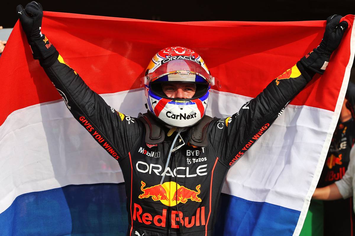 Race winner Max Verstappen (NLD) Red Bull Racing celebrates in parc ferme. 
