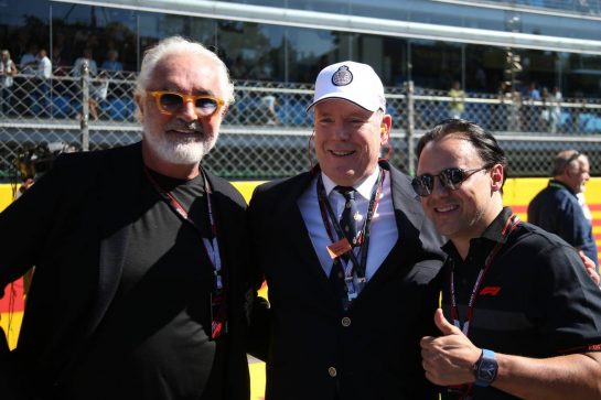 Flavio Briatore (ITA) with HSH Prince Albert of Monaco (MON) and Felipe Massa (BRA) FIA Drivers' Commission President.11.09.2022. Formula 1 World Championship, Rd 16, Italian Grand Prix, Monza, Italy, Race Day.- www.xpbimages.com, EMail: requests@xpbimages.com © Copyright: Batchelor / XPB Images