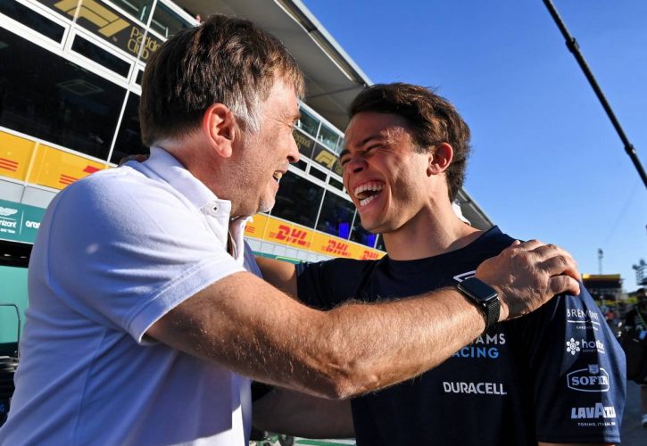 Jost Capito (GER) Williams Racing Chief Executive Officer celebrates ninth position on his GP debut for Nyck de Vries (NLD) Williams Racing Reserve Driver. 11.09.2022. Formula 1 World Championship, Rd 16, Italian Grand Prix, Monza, Italy, Race