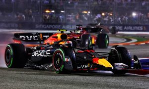 Perez holds off Leclerc to win rain-hit Singapore GP