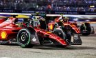 Charles Leclerc (MON) Ferrari F1-75 and Carlos Sainz Jr (ESP) Ferrari F1-75. 02.10.2022. Formula 1 World Championship, Rd 17, Singapore Grand Prix, Marina Bay Street Circuit, Singapore, Race