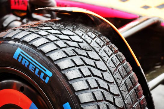 Wet Pirelli tyre on a McLaren MCL36.
07.10.2022. Formula 1 World Championship, Rd 18, Japanese Grand Prix, Suzuka, Japan, Practice Day.
- www.xpbimages.com, EMail: requests@xpbimages.com © Copyright: Batchelor / XPB Images