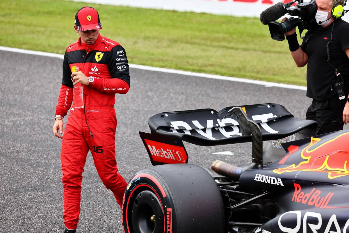 Charles Leclerc (MON) Ferrari in qualifying parc ferme. 08.10.2022. Formula 1 World Championship, Rd 18, Japanese Grand Prix, Suzuka, Japan, Qualifying