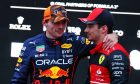 Race winner Max Verstappen (NLD) Red Bull Racing with Charles Leclerc (MON) Ferrari in parc ferme. 09.10.2022. Formula 1 World Championship, Rd 18, Japanese Grand Prix, Suzuka, Japan, Rac