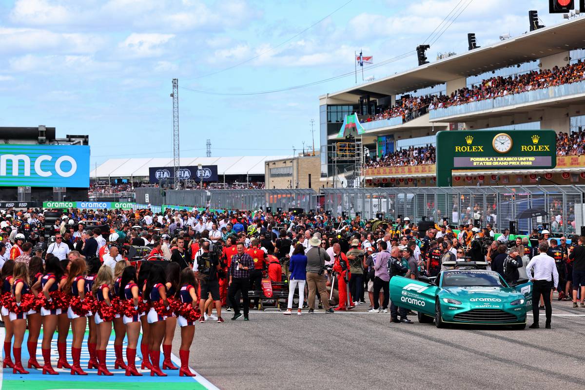 The grid before the start of the race. 23.10.2022. Formula 1 World Championship, Rd 19, United States Grand Prix, Austin, Texas, USA, Race