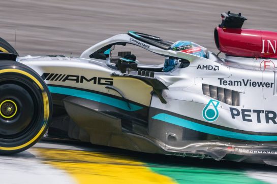 George Russell (GBR) Mercedes AMG F1 W13.
11.11.2022. Formula 1 World Championship, Rd 21, Brazilian Grand Prix, Sao Paulo, Brazil, Qualifying Day.
- www.xpbimages.com, EMail: requests@xpbimages.com © Copyright: Bearne / XPB Images