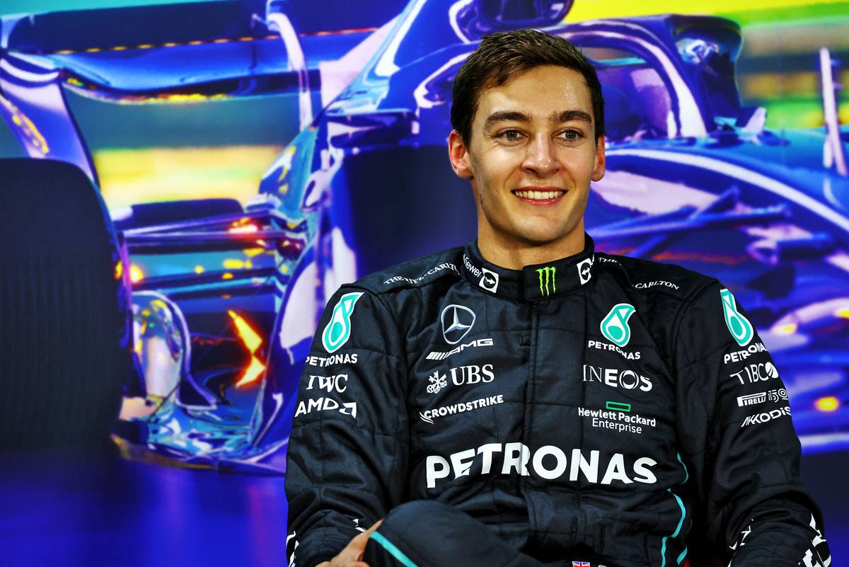 George Russell (GBR) Mercedes AMG F1 in the post Sprint FIA Press Conference. 12.11.2022. Formula 1 World Championship, Rd 21, Brazilian Grand Prix, Sao Paulo, Brazil, Sprint