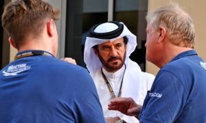 Mohammed Bin Sulayem (UAE) FIA President with Jo Bauer (GER) FIA Delegate (Right). 17.11.2022. Formula 1 World Championship, Rd 22, Abu Dhabi Grand Prix, Yas Marina Circuit, Abu Dhabi, Preparation