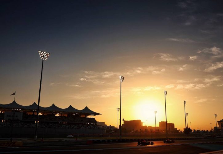 Max Verstappen (NLD) Red Bull Racing RB18 and Sergio Perez (MEX) Red Bull Racing RB18. 18.11.2022. Formula 1 World Championship, Rd 22, Abu Dhabi Grand Prix, Yas Marina Circuit, Abu Dhabi, Practice