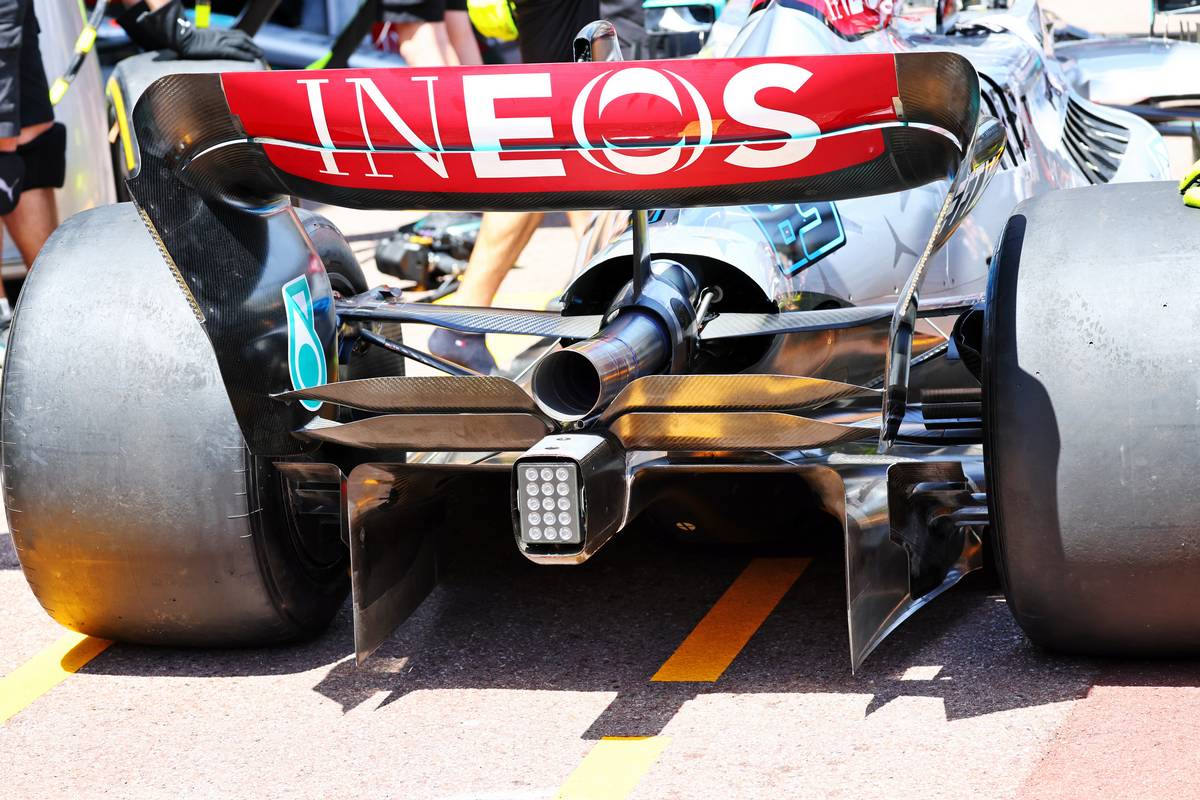 Mercedes AMG F1 W13 rear wing and rear diffuser. 27.05.2022. Formula 1 World Championship, Rd 7, Monaco Grand Prix, Monte Carlo, Monaco, Friday