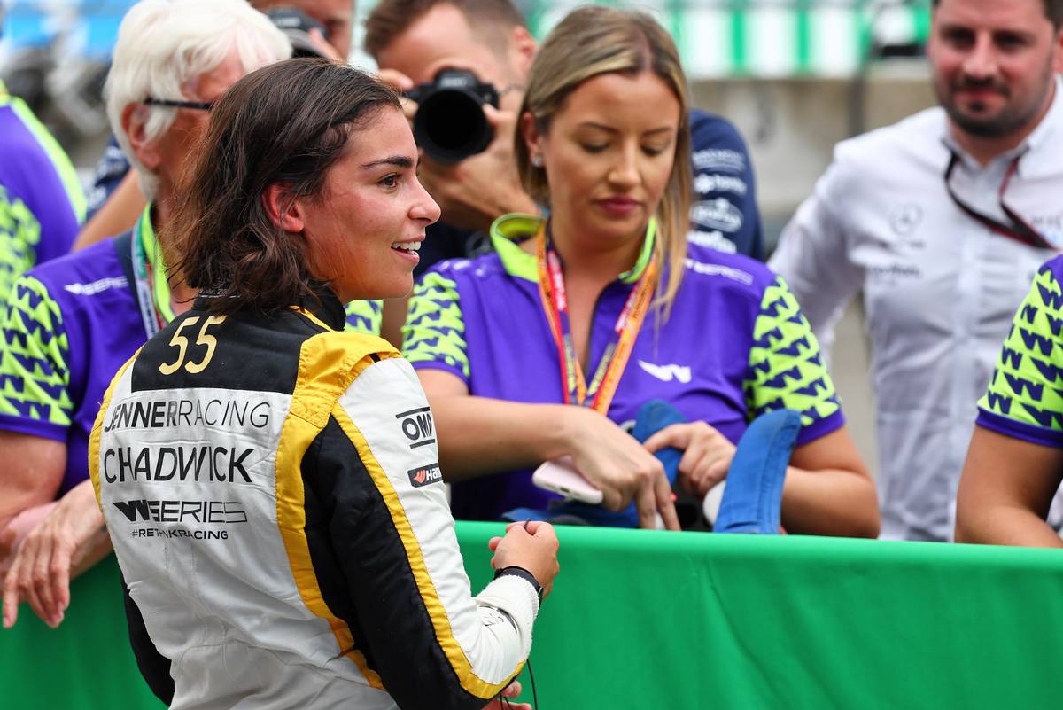 Third placed Jamie Chadwick (GBR) Jenner Racing in parc ferme. 30.07.2022. W Series, Rd 5, Budapest, Hungary, Race