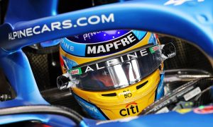 Fernando Alonso (ESP) Alpine F1 Team A521 - Bell helmet camera. 26.08.2021. Formula 1 World Championship, Rd 12, Belgian Grand Prix, Spa Francorchamps, Belgium