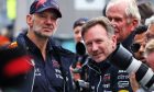 (L to R): Adrian Newey (GBR) Red Bull Racing Chief Technical Officer and Christian Horner (GBR) Red Bull Racing Team Principal in parc ferme. 31.07.2022. Formula 1 World Championship, Rd 13, Hungarian Grand Prix, Budapest, Hungary, Race