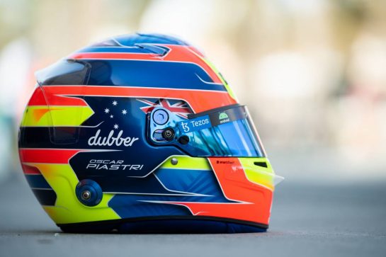 The helmet of Oscar Piastri (AUS) McLaren.
22.02.2023. Formula 1 Testing, Sakhir, Bahrain, Preparations.
- www.xpbimages.com, EMail: requests@xpbimages.com © Copyright: Price / XPB Images