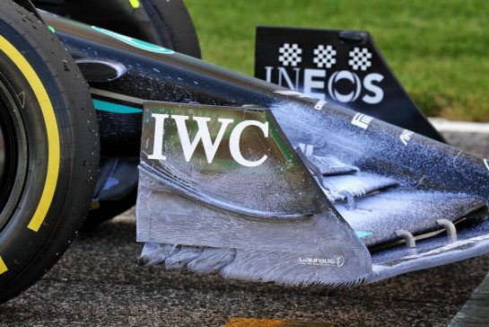 Lewis Hamilton (GBR) Mercedes AMG F1 W14 - front wing with flow-vis paint.
24.02.2023. Formula 1 Testing, Sakhir, Bahrain, Day Two.
- www.xpbimages.com, EMail: requests@xpbimages.com © Copyright: Moy / XPB Images