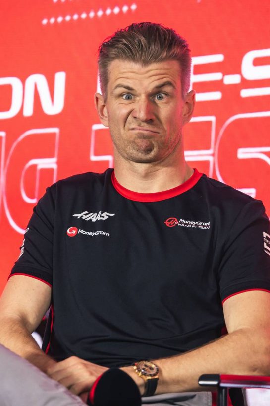 Nico Hulkenberg (GER) Haas F1 Team, in the FIA Press Conference.
24.02.2023. Formula 1 Testing, Sakhir, Bahrain, Day Two.
- www.xpbimages.com, EMail: requests@xpbimages.com © Copyright: Bearne / XPB Images