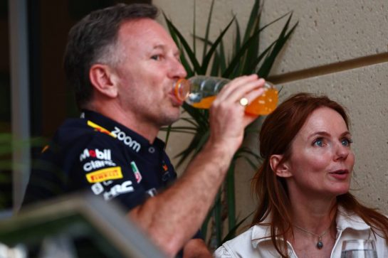 Christian Horner (GBR) Red Bull Racing Team Principal with his wife Geri Horner (GBR) Singer.
04.03.2023. Formula 1 World Championship, Rd 1, Bahrain Grand Prix, Sakhir, Bahrain, Qualifying Day.
- www.xpbimages.com, EMail: requests@xpbimages.com © Copyright: Coates / XPB Images