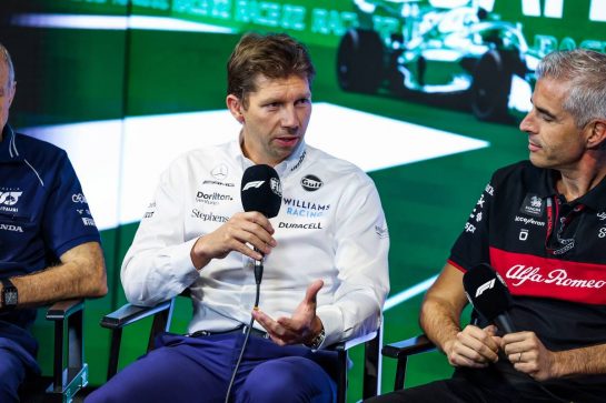 James Vowles (GBR) Williams Racing Team Principal, in the FIA Press Conference.
17.03.2023. Formula 1 World Championship, Rd 2, Saudi Arabian Grand Prix, Jeddah, Saudi Arabia, Practice Day.
- www.xpbimages.com, EMail: requests@xpbimages.com © Copyright: XPB Images