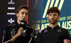 (L to R): George Russell (GBR) Mercedes AMG F1 and Pierre Gasly (FRA) Alpine F1 Team in the FIA Press Conference. 30.03.2023. Formula 1 World Championship, Rd 3, Australian Grand Prix, Albert Park, Melbourne, Australia, Preparation Day. - www.xpbimages.com, EMail: requests@xpbimages.com © Copyright: Moy / XPB Images