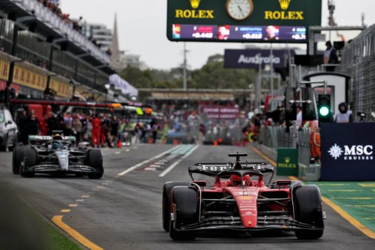 Charles Leclerc (MON) Ferrari SF-23 leaves the pits.
31.03.2023. Formula 1 World Championship, Rd 3, Australian Grand Prix, Albert Park, Melbourne, Australia, Practice Day.
- www.xpbimages.com, EMail: requests@xpbimages.com © Copyright: Bearne / XPB Images