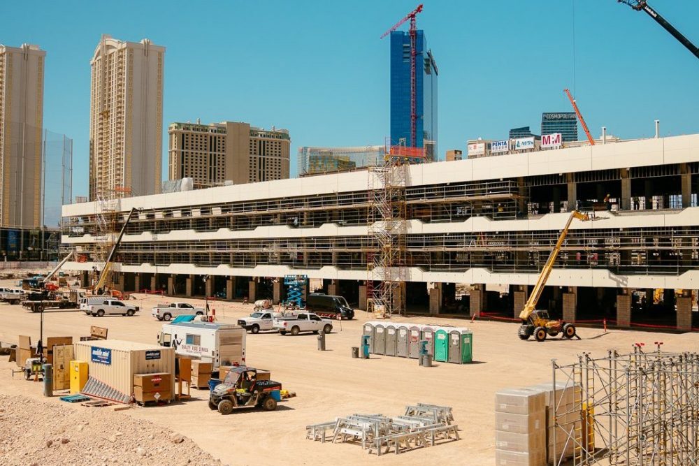 Paddock Atrium Building Las Vegas celebrates topping out milestone for paddock building