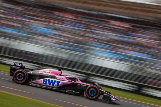 Esteban Ocon (FRA) Alpine F1 Team A523.
01.04.2023. Formula 1 World Championship, Rd 3, Australian Grand Prix, Albert Park, Melbourne, Australia, Qualifying Day.
- www.xpbimages.com, EMail: requests@xpbimages.com © Copyright: Bearne / XPB Images