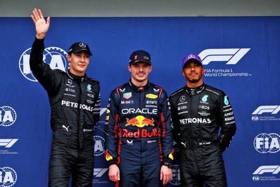 Qualifying top three in parc ferme George Russell (GBR) Mercedes AMG F1, second; Max Verstappen (NLD) Red Bull Racing, pole position; Lewis Hamilton (GBR) Mercedes AMG F1, third.
01.04.2023. Formula 1 World Championship, Rd 3, Australian Grand Prix, Albert Park, Melbourne, Australia, Qualifying Day.
- www.xpbimages.com, EMail: requests@xpbimages.com © Copyright: Batchelor / XPB Images