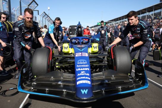 Logan Sargeant (USA) Williams Racing FW45 on the grid.
02.04.2023. Formula 1 World Championship, Rd 3, Australian Grand Prix, Albert Park, Melbourne, Australia, Race Day.
- www.xpbimages.com, EMail: requests@xpbimages.com © Copyright: Bearne / XPB Images