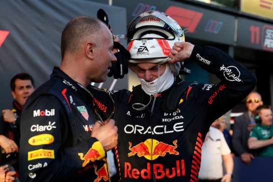 Race winner Max Verstappen (NLD) Red Bull Racing in parc ferme.
02.04.2023. Formula 1 World Championship, Rd 3, Australian Grand Prix, Albert Park, Melbourne, Australia, Race Day.
- www.xpbimages.com, EMail: requests@xpbimages.com © Copyright: Bearne / XPB Images