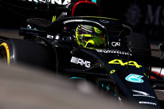 Lewis Hamilton (GBR) Mercedes AMG F1 W14.
28.04.2023. Formula 1 World Championship, Rd 4, Azerbaijan Grand Prix, Baku Street Circuit, Azerbaijan, Qualifying Day.
 - www.xpbimages.com, EMail: requests@xpbimages.com © Copyright: Coates / XPB Images